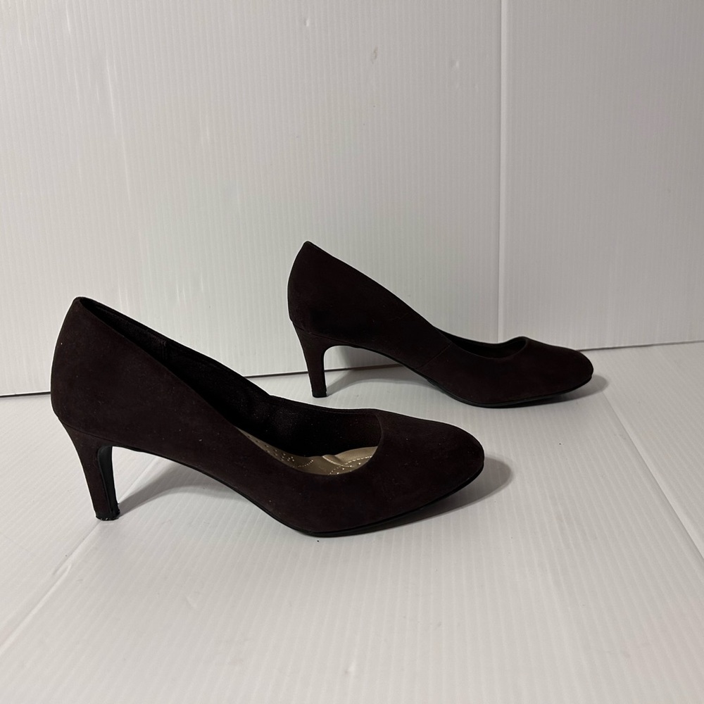 Dexflex comfort brown pump heel shoe women size 9 W